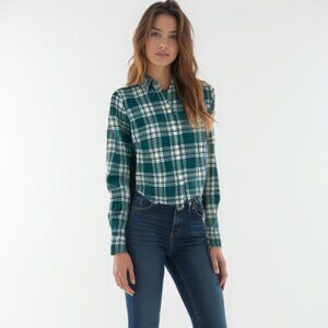 ❤️ NWT J.crew Teal Plaid Shirt XXS